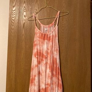 24/7 Pink Tye Dye Halter Maxi Dress